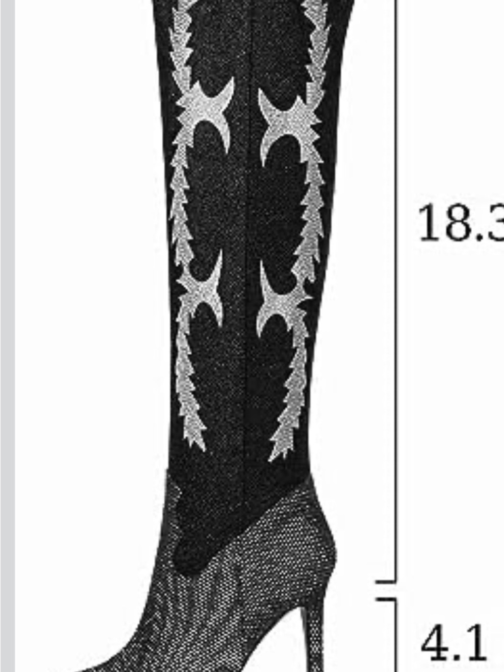 Giani Bernini Black Glitter Over-the-Knee Stiletto Boot with Silver Metallic Toe - Picture 2 of 7